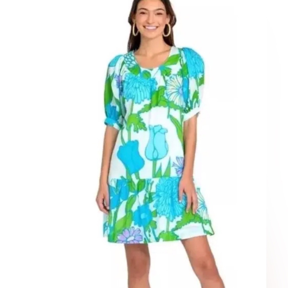 Olivia James The Label Anna Dress in Mod Floral Aqua XS - Picture 3 of 11